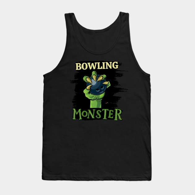 Bowling monster sport Gift for Bowling player love Bowler funny present for kids and adults Tank Top by BoogieCreates